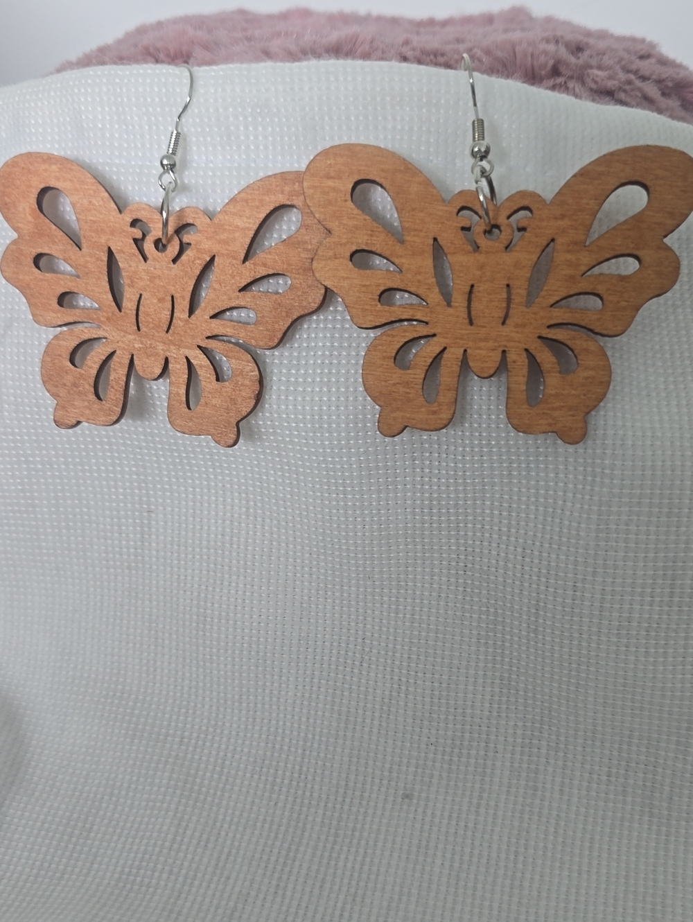 Butterfly Wooden Dangle Earrings - Brown